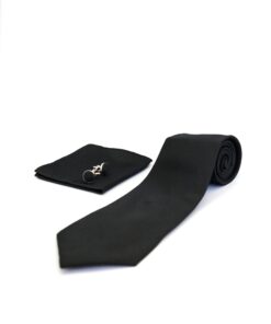 juodas kaklaraištis rinkinys